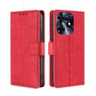 For Tecno Spark 10 Pro Skin Feel Crocodile Magnetic Clasp Leather Phone Case(Red) - 1