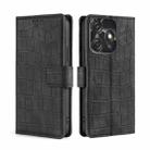 For Tecno Spark 10C Skin Feel Crocodile Magnetic Clasp Leather Phone Case(Black) - 1