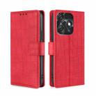 For Tecno Spark 10C Skin Feel Crocodile Magnetic Clasp Leather Phone Case(Red) - 1