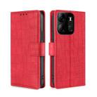 For Tecno Spark Go 2023 Skin Feel Crocodile Magnetic Clasp Leather Phone Case(Red) - 1