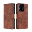 For Tecno Spark Go 2023 Skin Feel Crocodile Magnetic Clasp Leather Phone Case(Brown) - 1