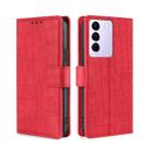 For vivo S16e Skin Feel Crocodile Magnetic Clasp Leather Phone Case(Red) - 1