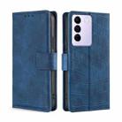 For vivo S16e Skin Feel Crocodile Magnetic Clasp Leather Phone Case(Blue) - 1