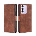 For vivo S16e Skin Feel Crocodile Magnetic Clasp Leather Phone Case(Brown) - 1