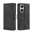 For vivo Y100 5G Skin Feel Crocodile Magnetic Clasp Leather Phone Case(Black) - 1