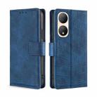 For vivo Y100 5G Skin Feel Crocodile Magnetic Clasp Leather Phone Case(Blue) - 1