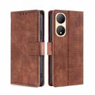 For vivo Y100 5G Skin Feel Crocodile Magnetic Clasp Leather Phone Case(Brown) - 1