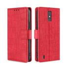 For ZTE Blade A32 Skin Feel Crocodile Magnetic Clasp Leather Phone Case(Red) - 1