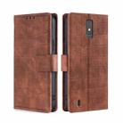 For ZTE Blade A32 Skin Feel Crocodile Magnetic Clasp Leather Phone Case(Brown) - 1