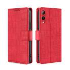 For Rakuten Hand 4G Skin Feel Crocodile Magnetic Clasp Leather Phone Case(Red) - 1