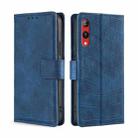 For Rakuten Hand 4G Skin Feel Crocodile Magnetic Clasp Leather Phone Case(Blue) - 1