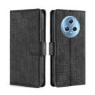 For Honor Magic5 Skin Feel Crocodile Magnetic Clasp Leather Phone Case(Black) - 1
