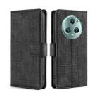 For Honor Magic5 Pro Skin Feel Crocodile Magnetic Clasp Leather Phone Case(Black) - 1