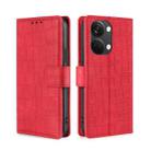 For OnePlus Ace 2V 5G Skin Feel Crocodile Magnetic Clasp Leather Phone Case(Red) - 1