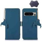 For Google Pixel 8 Pro Genuine Leather Magnetic RFID Leather Phone Case(Blue) - 1