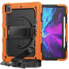 For iPad Pro 12.9 (2020) Shockproof Colorful Silicone + PC Protective Tablet Case with Holder & Shoulder Strap & Hand Strap & Pen Slot(Orange) - 1