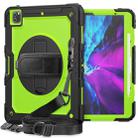 For iPad Pro 12.9 (2020) Shockproof Colorful Silicone + PC Protective Tablet Case with Holder & Shoulder Strap & Hand Strap & Pen Slot(Black Yellow Green) - 1