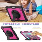 For iPad Pro 12.9 (2020) Shockproof Colorful Silicone + PC Protective Tablet Case with Holder & Shoulder Strap & Hand Strap & Pen Slot(Black+Rose Red) - 6