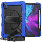For iPad Pro 12.9 (2020) Shockproof Colorful Silicone + PC Protective Tablet Case with Holder & Shoulder Strap & Hand Strap & Pen Slot(Blue) - 1