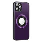 For iPhone 14 Pro Max AG Frosted Aluminum Alloy Magsafe Magnetic Phone Case with Lens Film(Dark Purple) - 1