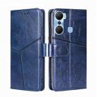 For Infinix Hot 12 Pro Geometric Stitching Flip Leather Phone Case(Blue) - 1