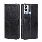 For Infinix Hot 12i Geometric Stitching Flip Leather Phone Case(Black) - 1