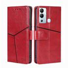 For Infinix Hot 12i Geometric Stitching Flip Leather Phone Case(Red) - 1