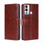 For Infinix Hot 12i Geometric Stitching Flip Leather Phone Case(Dark Brown) - 1