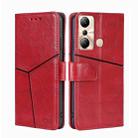 For Infinix Hot 20i Geometric Stitching Flip Leather Phone Case(Red) - 1