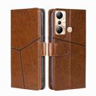 For Infinix Hot 20i Geometric Stitching Flip Leather Phone Case(Light Brown) - 1