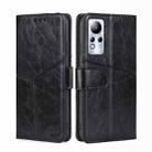 For Infinix Note 11 Geometric Stitching Flip Leather Phone Case(Black) - 1