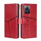 For Infinix Note 12 VIP Geometric Stitching Flip Leather Phone Case(Red) - 1