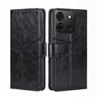 For Infinix Smart 7 Geometric Stitching Flip Leather Phone Case(Black) - 1