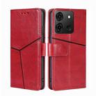 For Infinix Smart 7 Geometric Stitching Flip Leather Phone Case(Red) - 1