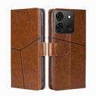 For Infinix Smart 7 Geometric Stitching Flip Leather Phone Case(Light Brown) - 1