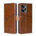 For Infinix Zero 20 Geometric Stitching Flip Leather Phone Case(Light Brown) - 1