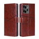 For Infinix Zero 20 Geometric Stitching Flip Leather Phone Case(Dark Brown) - 1