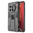 For vivo X90 Pro+ 5G Supersonic PC + TPU Shock-proof Protective Phone Case with Holder(Black) - 1