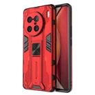For vivo X90 Pro+ 5G Supersonic PC + TPU Shock-proof Protective Phone Case with Holder(Red) - 1