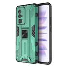 For Xiaomi Redmi K60 5G Supersonic PC + TPU Shock-proof Protective Phone Case with Holder(Green) - 1