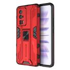 For Xiaomi Redmi K60 5G Supersonic PC + TPU Shock-proof Protective Phone Case with Holder(Red) - 1