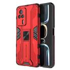 For Xiaomi Redmi K60e 5G Supersonic PC + TPU Shock-proof Protective Phone Case with Holder(Red) - 1