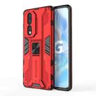 For Honor 80 5G Supersonic PC + TPU Shock-proof Protective Phone Case with Holder(Red) - 1