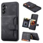 For Samsung Galaxy A24 4G Skin Feel Dream RFID Anti-theft PU Card Bag Phone Case(Black) - 1