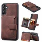 For Samsung Galaxy A55 5G Skin Feel Dream RFID Anti-theft PU Card Bag Phone Case(Coffee) - 1
