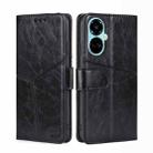 For Tecno Camon 19 / 19 Pro Geometric Stitching Flip Leather Phone Case(Black) - 1