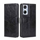 For Tecno Pop 6 Pro Geometric Stitching Flip Leather Phone Case(Black) - 1