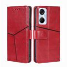 For Tecno Pop 6 Pro Geometric Stitching Flip Leather Phone Case(Red) - 1
