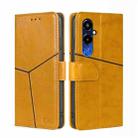 For Tecno Pova 4 Pro Geometric Stitching Flip Leather Phone Case(Yellow) - 1