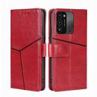 For Tecno Spark 8C / Spark GO 2022 Geometric Stitching Flip Leather Phone Case(Red) - 1